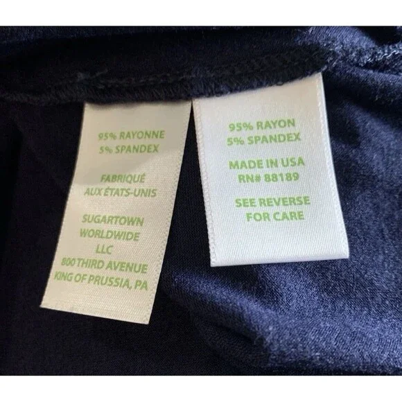 Lilly Pulitzer Almeria Navy Blue Smocked Off Shoulder Blouse Top Women’s Small - Picture 4 of 8